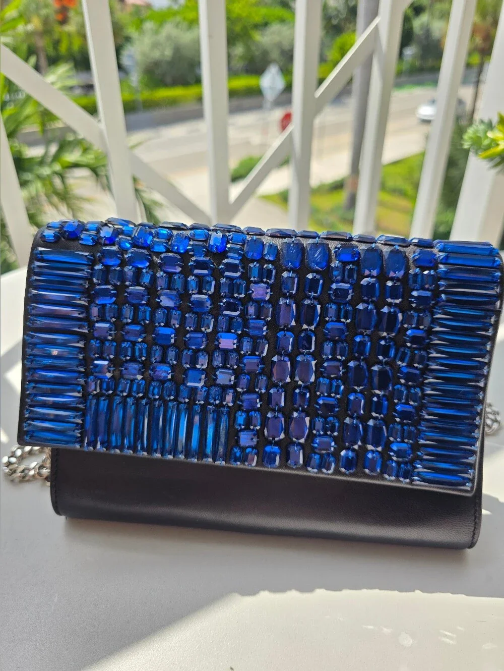 Giuseppe Zanotti -Blue Jeweled Evening Clutch - Women's Bag